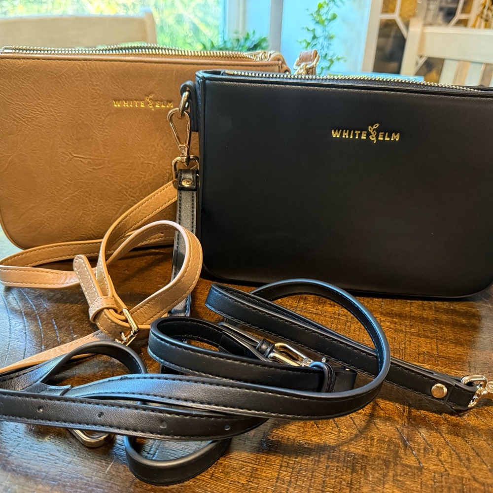 White Elm Ara Bundle Women's Crossbody/Wristlet Black & Almond Like new